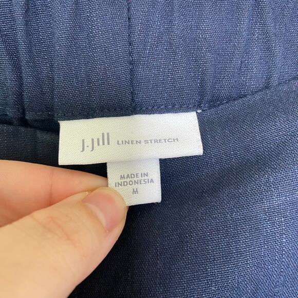 J. Jill Linen Stretch Navy Blue Straight Leg Pants Medium - Picture 6 of 11